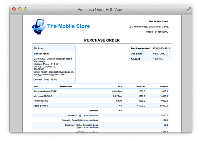 Create Purchase Orders