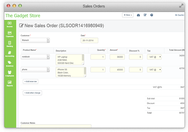 Sales Order Management