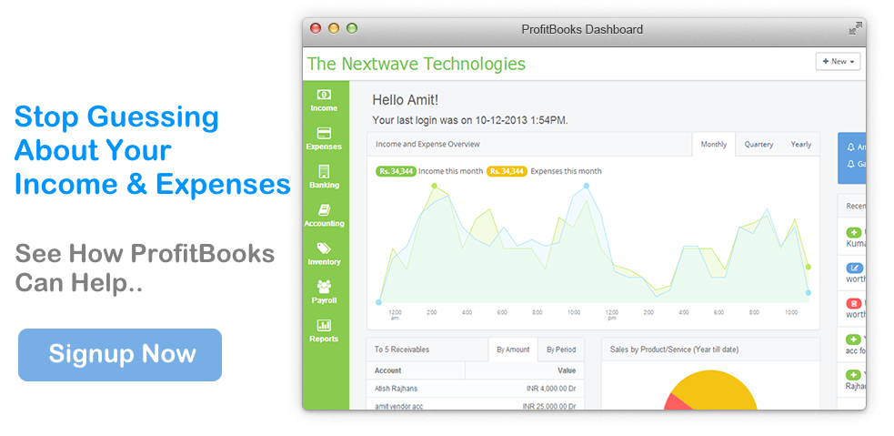 Signup With ProfitBooks - Manage cash flow better