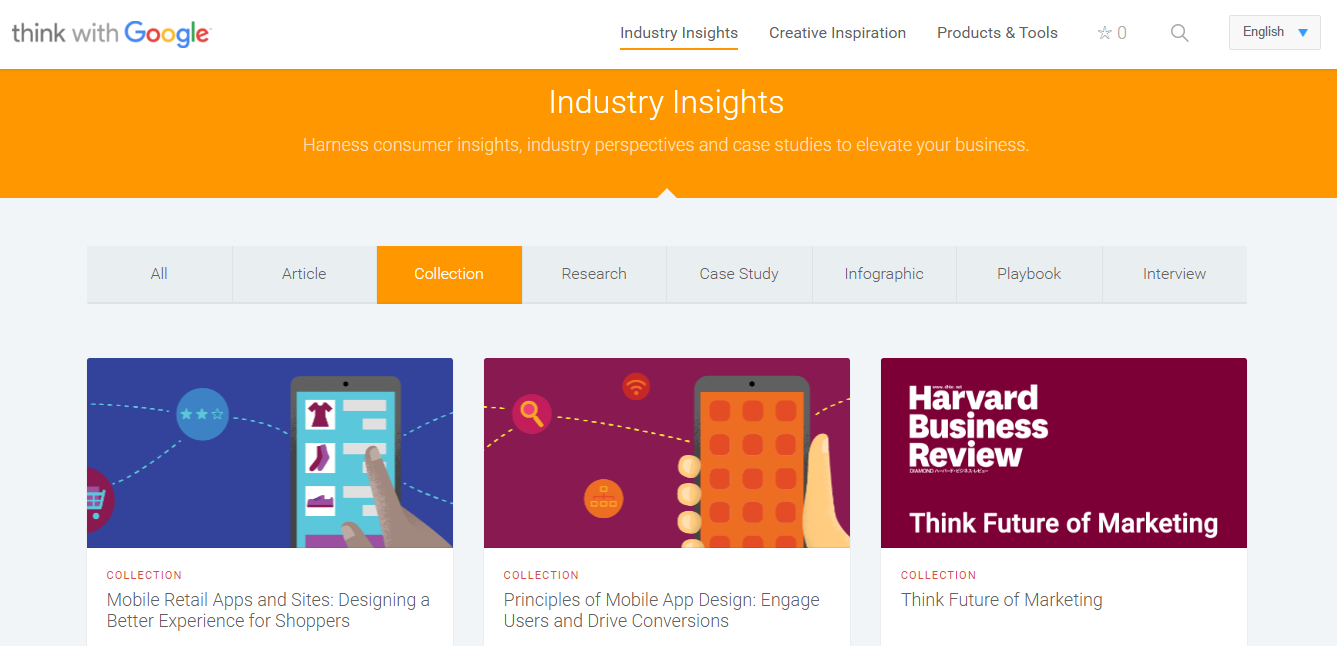Think With Google Resource Page - Industry Insights