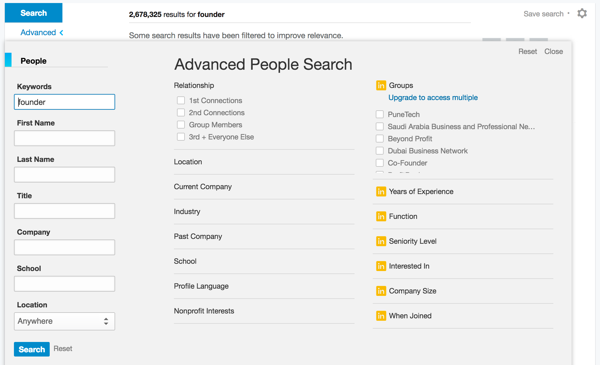 Search Leads Using LinkedIn Filters