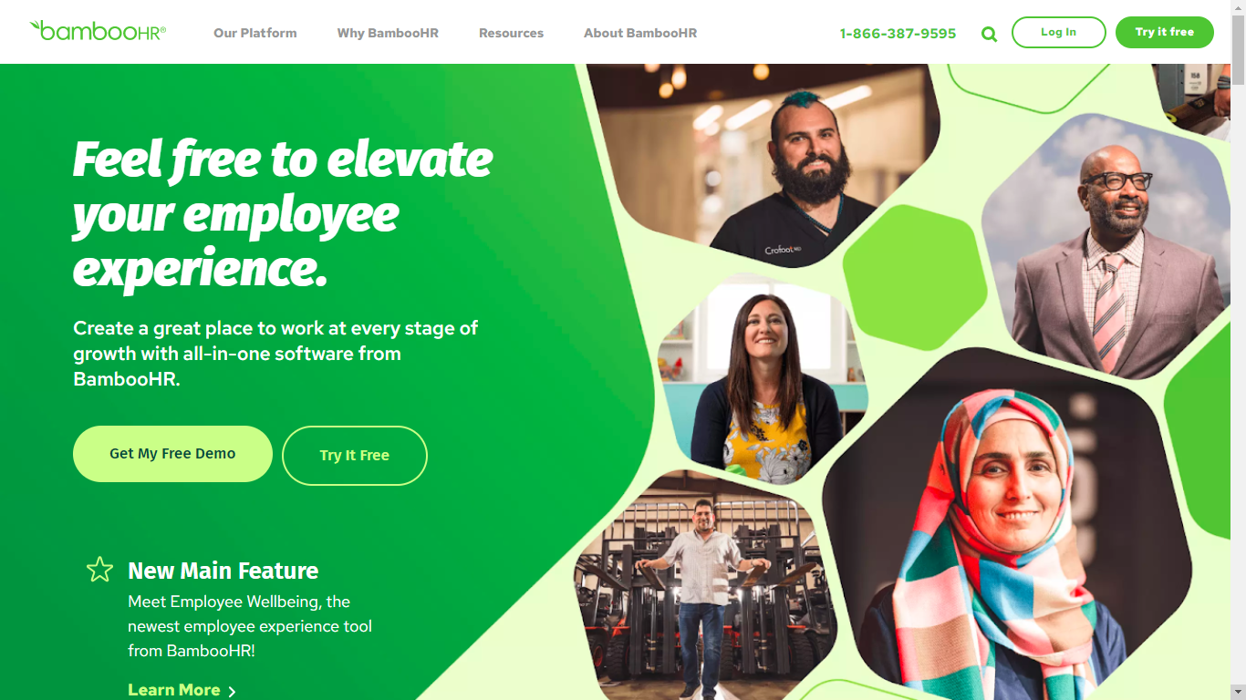 BambooHR Home Page (HR Management Software)