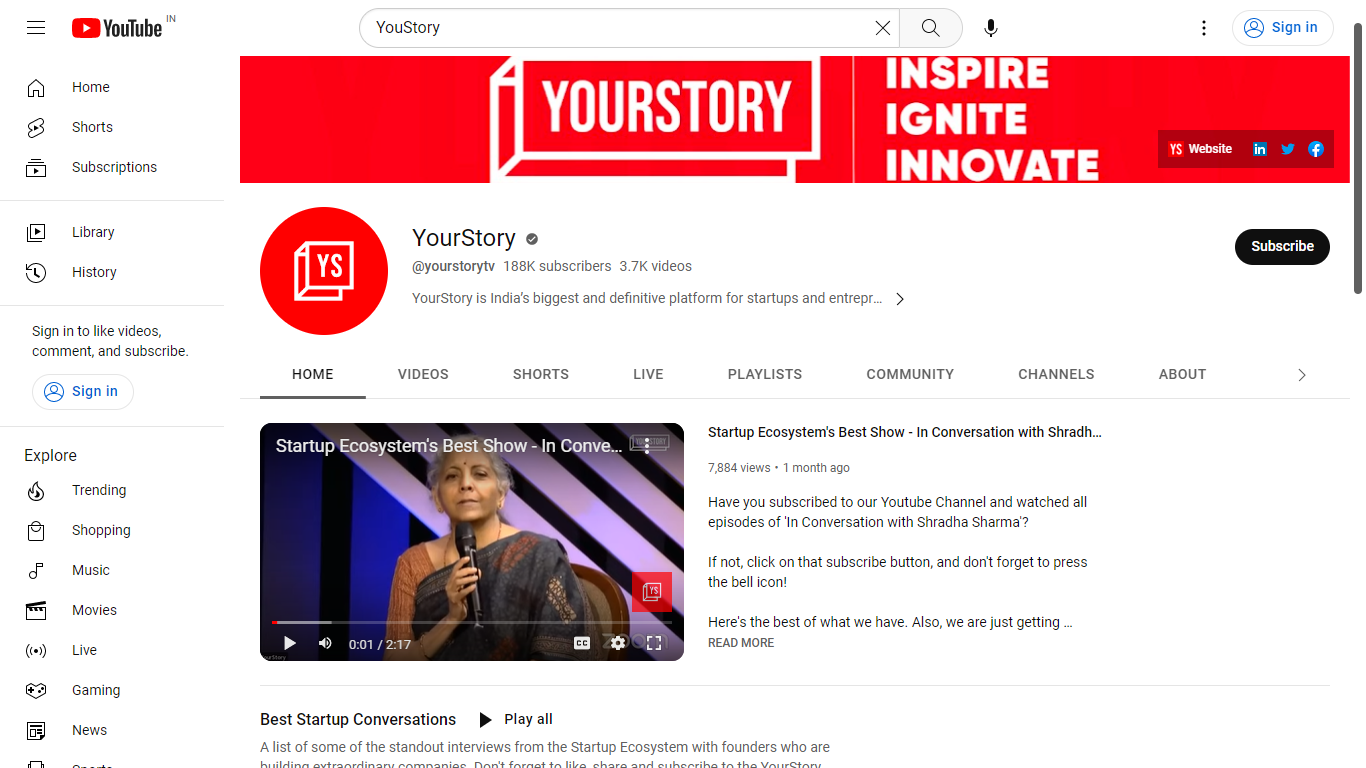 YourStory (YouTube Channel)