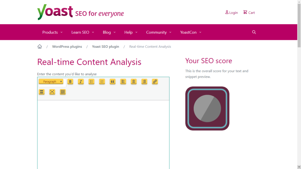 Yoast Real-Time Content Analysis